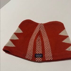 Patagonia Kids' Red and White Patterned Beanie